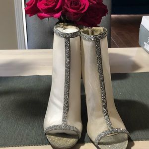Size 8 Jessica Simpson rhinestone & mesh bootie
